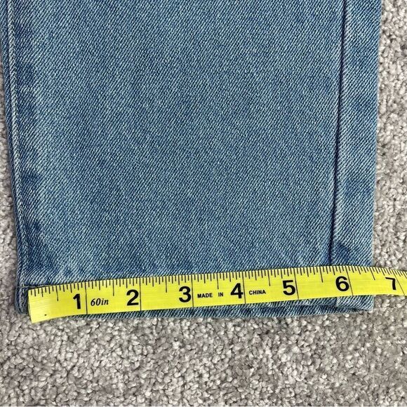 BP Mom Jeans Women's 27 Blue Light Wash High Rise Straight Leg Distressed - Picture 11 of 11